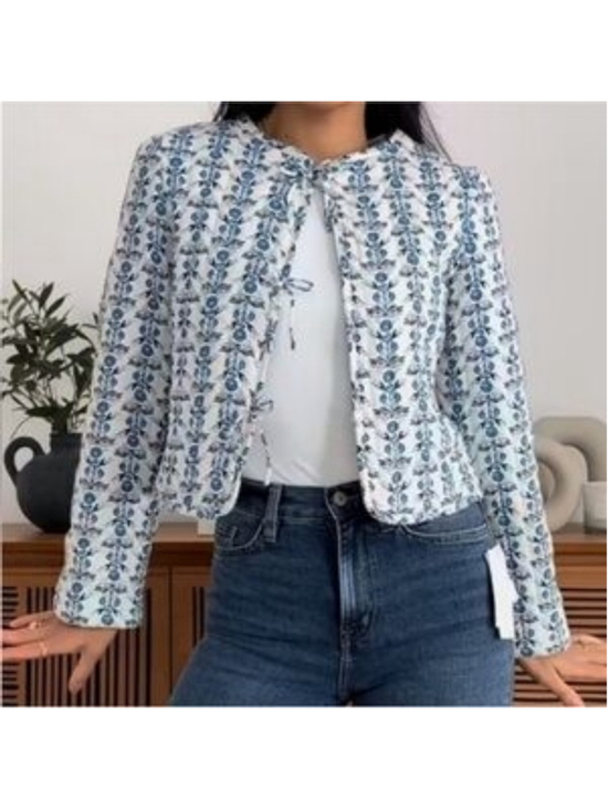 House of Harlow 1960 Jackets & Blazers - House Of Harlow Floral Blue and White Women's Jacket Size L New No Tags